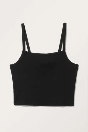 Monki Cropped Ribbed Singlet