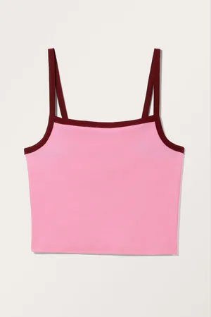 Monki Cropped Ribbed Singlet