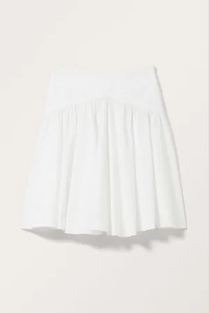 Monki Knee-Length A-line Poplin Skirt