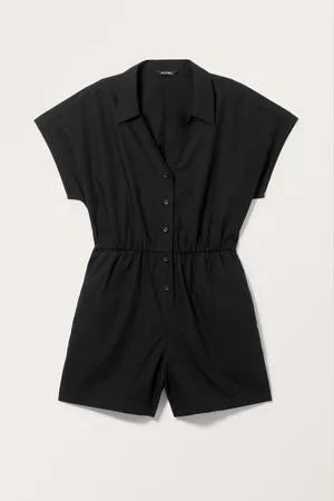 Monki Short Sleeve Poplin Playsuit