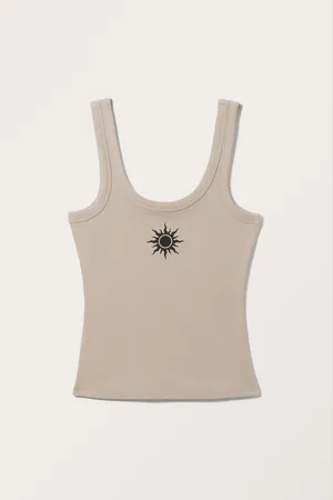 Monki Rib Fitted Tank Top