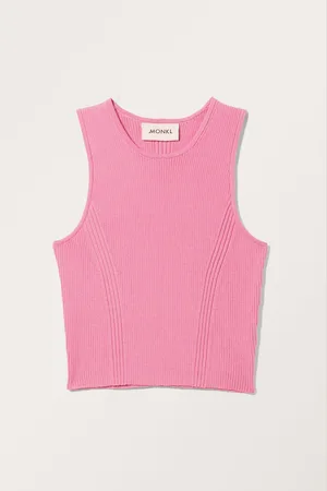 Monki Fitted Rib-Knitted Tank Top