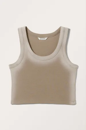 Monki Cropped Rib Tank Top