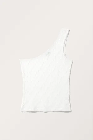 Monki One Shoulder Lace Tank Top