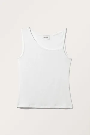 Monki Ribbed Asymmetric Tank Top