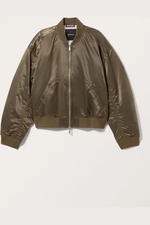 Monki Loose Satin Bomber Jacket