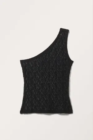 Monki One Shoulder Lace Tank Top