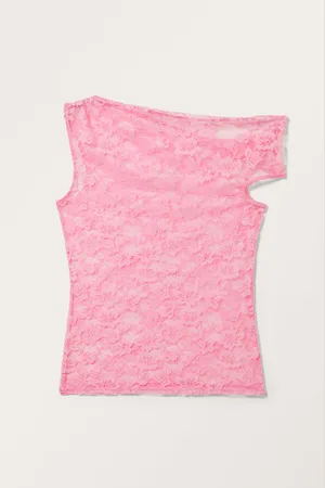 Monki One-shoulder Lace Tank Top