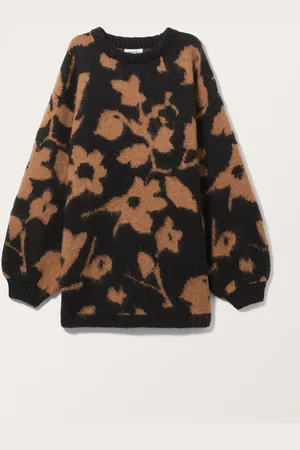 Monki Short Jacquard Knitted Long Sleeve Dress