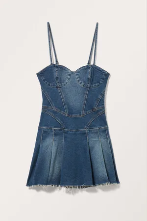 Monki Denim Corset Mini Dress