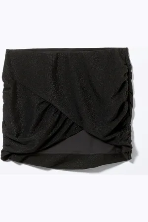 Monki Low Gathered Glitter Skirt