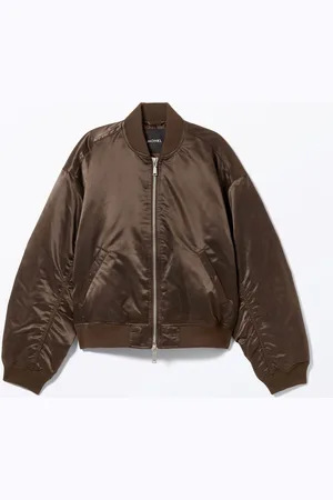 Monki Loose Satin Bomber Jacket