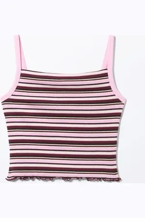 Monki Cropped Ribbed Tank Top