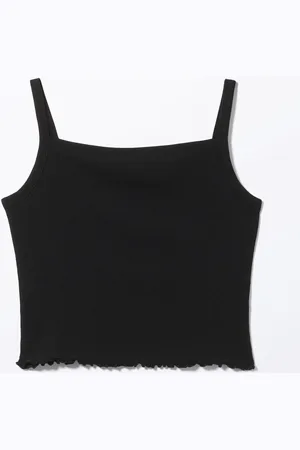 Monki Cropped Ribbed Tank Top