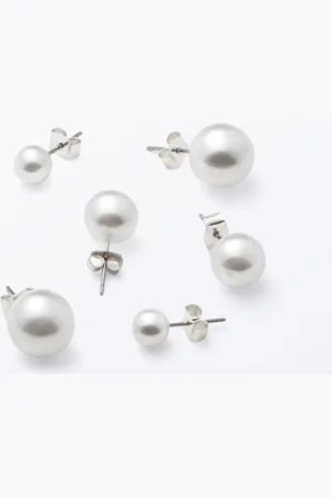 Monki 3-pack Pearl Earrings