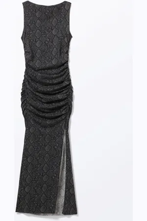 Monki Sleeveless Gathered Boat-neck Dress