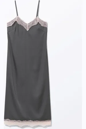 Monki Satin Lace Slip Dress