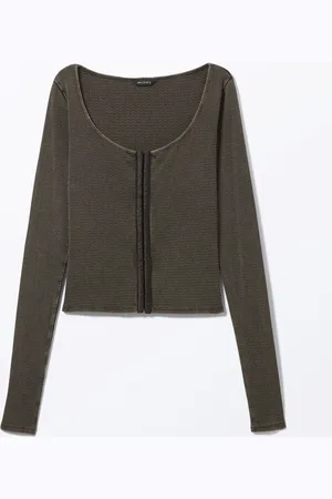 Monki Long-Sleeved Ballerina Neck Top