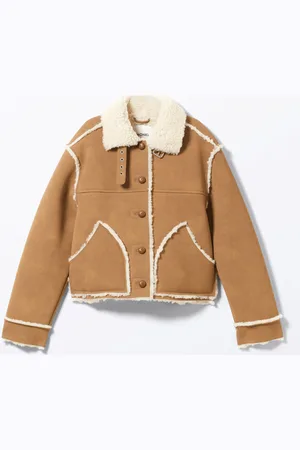 Monki Faux Leather Shearling Jacket