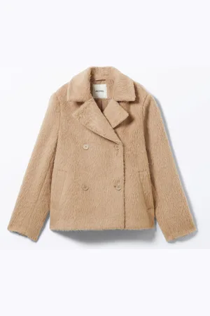 Monki Relaxed Double-Breasted Hairy Jacket