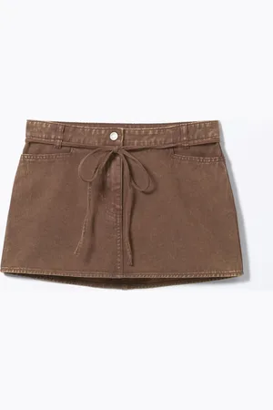 Monki Low Waisted Denim Mini Skirt