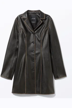 Monki Knee-length Faux Leather Coat