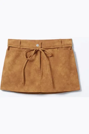 Monki Low Waisted Faux Suede Mini Skirt
