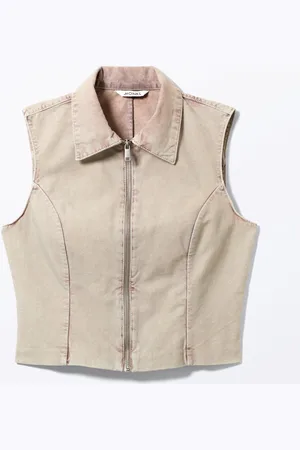 Monki Sleeveless Twill Waistcoat