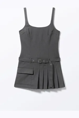 Monki Belted Pleated Mini Dress