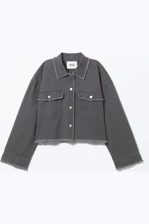 Monki Cropped Boxy Twill Jacket