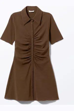 Monki Short-Sleeved Mini Shirt Dress