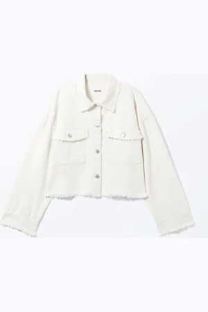 Monki Cropped Boxy Twill Jacket