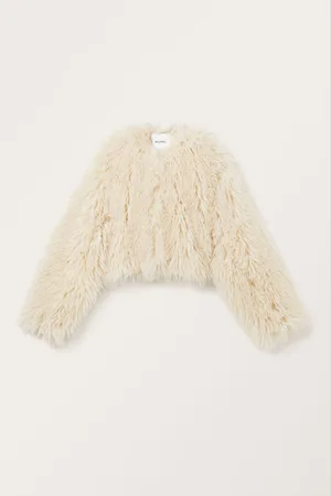Monki Short Faux Fur Jacket
