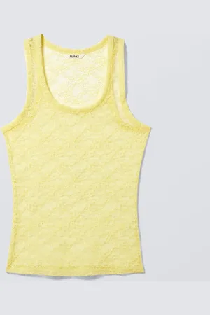 Monki Sheer Lace Sleeveless Tank Top