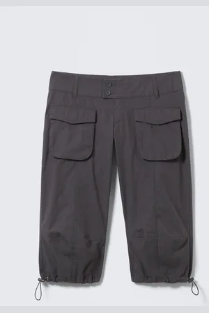 Monki Ultra-Low Rise Cargo Capri Trousers