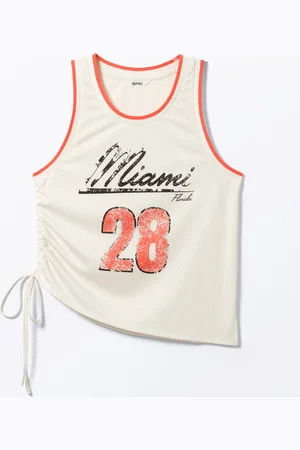 Monki Mesh Drawstring Tank Top