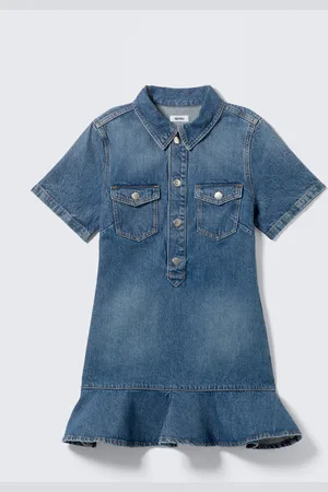 Monki Denim Tunic Mini Dress