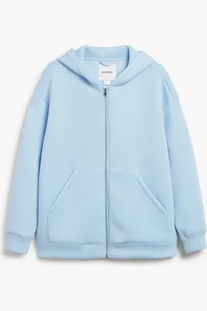 Monki Hooded zip scuba jacket