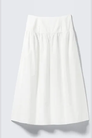 Monki Gathered Cotton Poplin Maxi Skirt
