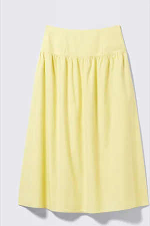 Monki Gathered Cotton Poplin Maxi Skirt