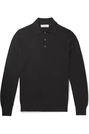Brunello Cucinelli Virgin Wool and Cashmere-Blend Polo Shirt - Men - - IT 48