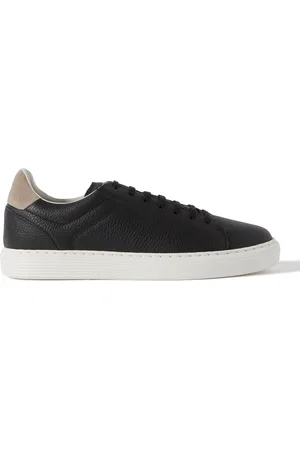 Brunello Cucinelli Suede-Trimmed Full-Grain Leather Sneakers - Men - - EU 41