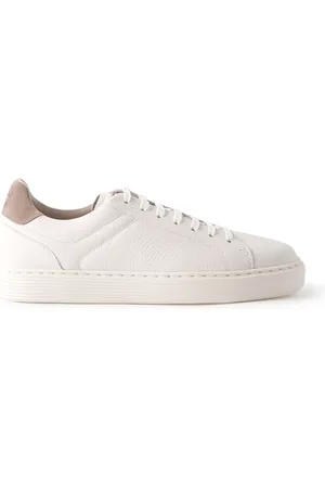 Brunello Cucinelli Suede-Trimmed Full-Grain Leather Sneakers - Men - - EU 42