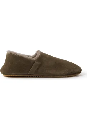 Mr P. Babouche Shearling-Lined Suede Slippers - Men - - UK 7