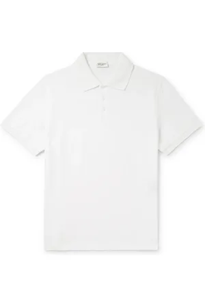 Saint Laurent Monogram Logo-Embroidered Cotton-Piqué Polo Shirt - Men - - S