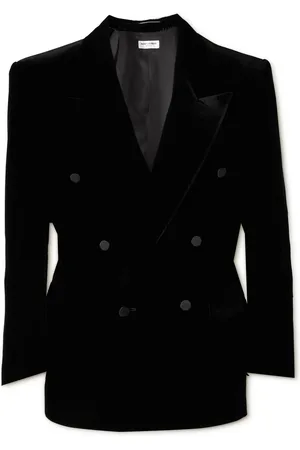 Saint Laurent Double-Breasted Velvet Suit Jacket - Men - - IT 50