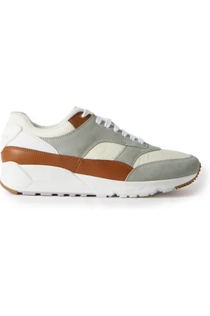 Saint Laurent Bump Colour-Block Suede, Shell and Leather Low-Top Sneakers - Men - - EU 42
