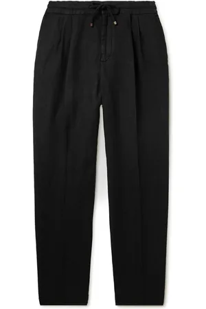 Brunello Cucinelli Straight-Leg Pleated Linen-Twill Drawstring Trousers - Men - - IT 46