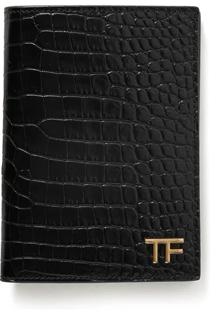 Tom Ford Croc-Effect Glossed-Leather Passport Holder - Men
