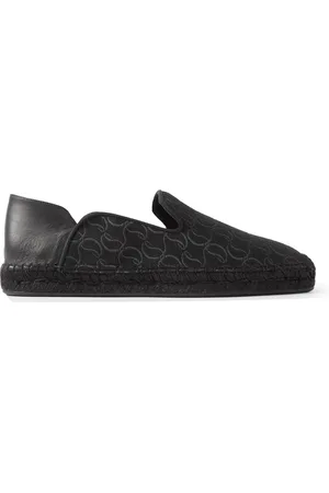 Christian Louboutin Varsi Espadon Collapsible-Heel Logo-Jacquard Canvas and Leather Espadrilles - Men - - EU 41